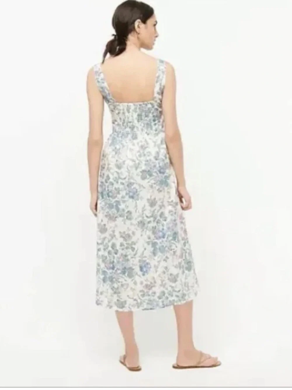 J.Crew Button-Front Cotton Poplin Dress in English Garden Size 00